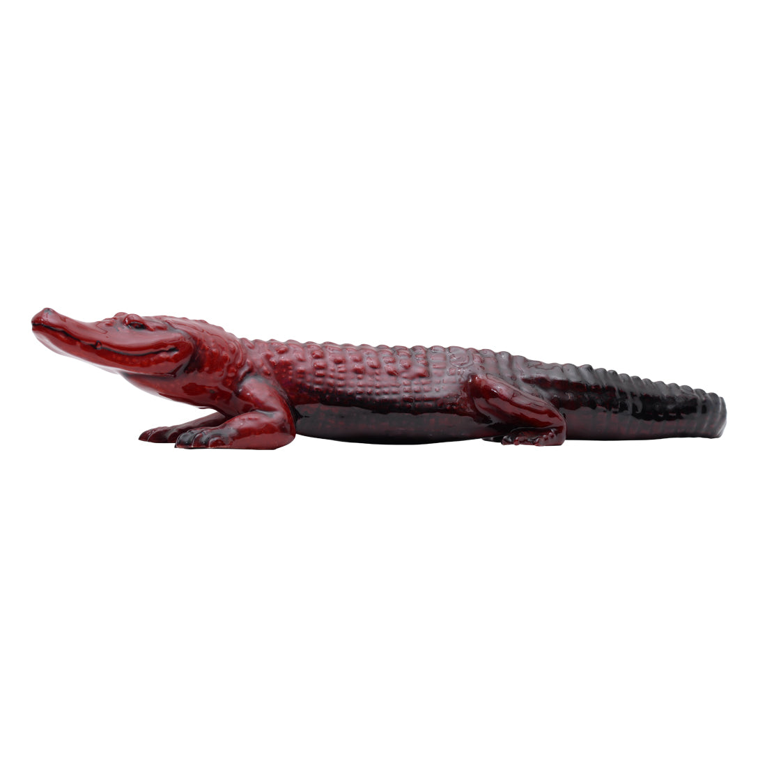 Crocodile flambe sculpture
