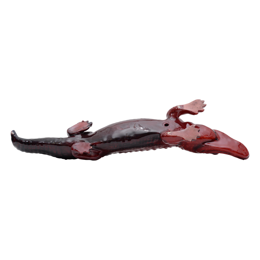Crocodile flambe sculpture