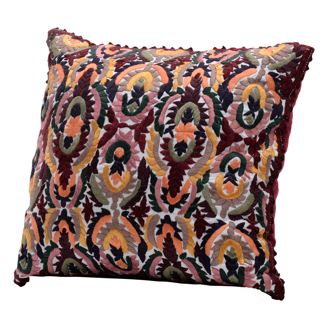 HANDMADE MORROCAN SILK CUSHION MULTI COLOR 19&quot;X19&quot;