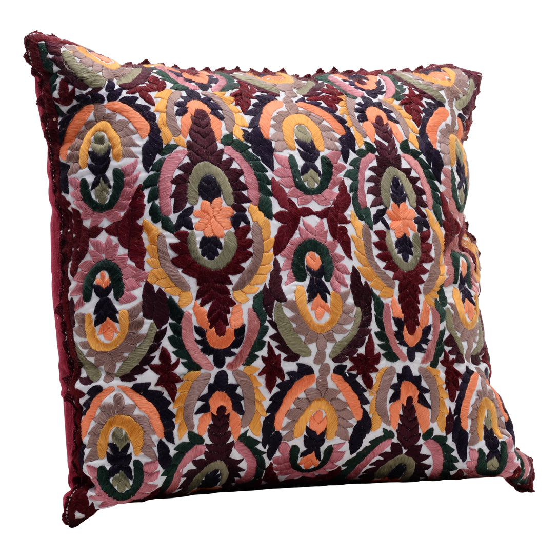 HANDMADE MORROCAN SILK CUSHION MULTI COLOR 19&quot;X19&quot;
