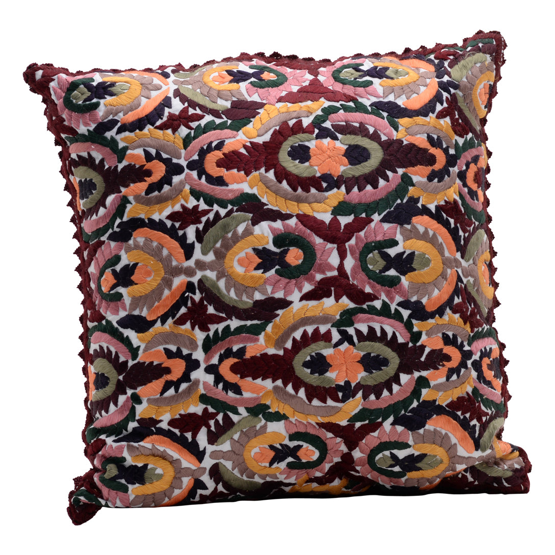HANDMADE MORROCAN SILK CUSHION MULTI COLOR 19&quot;X19&quot;