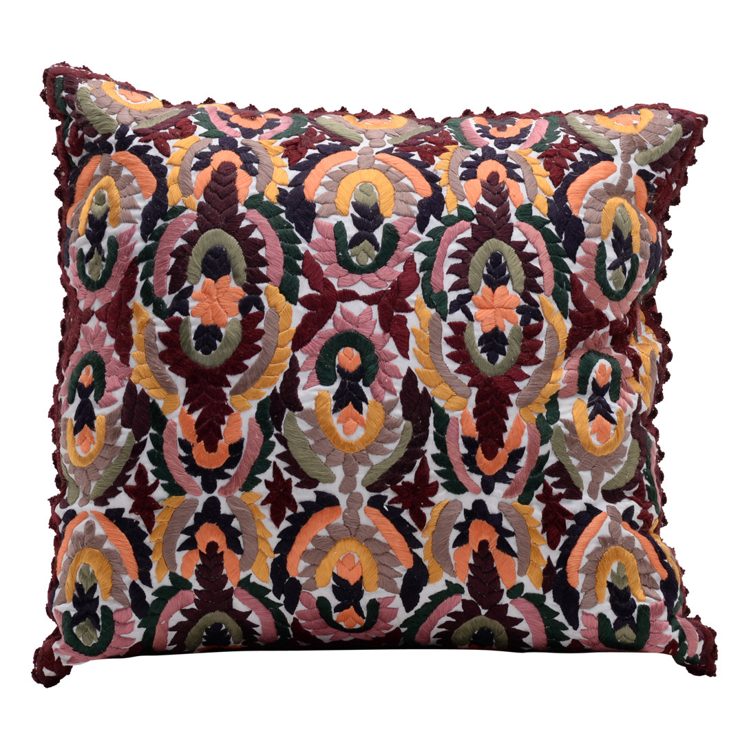 HANDMADE MORROCAN SILK CUSHION MULTI COLOR 19&quot;X19&quot;