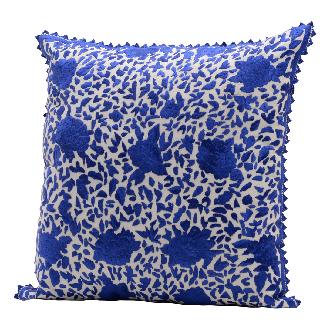 HANDMADE MORROCAN SILK CUSHION BLUE  19&quot;X19&quot;