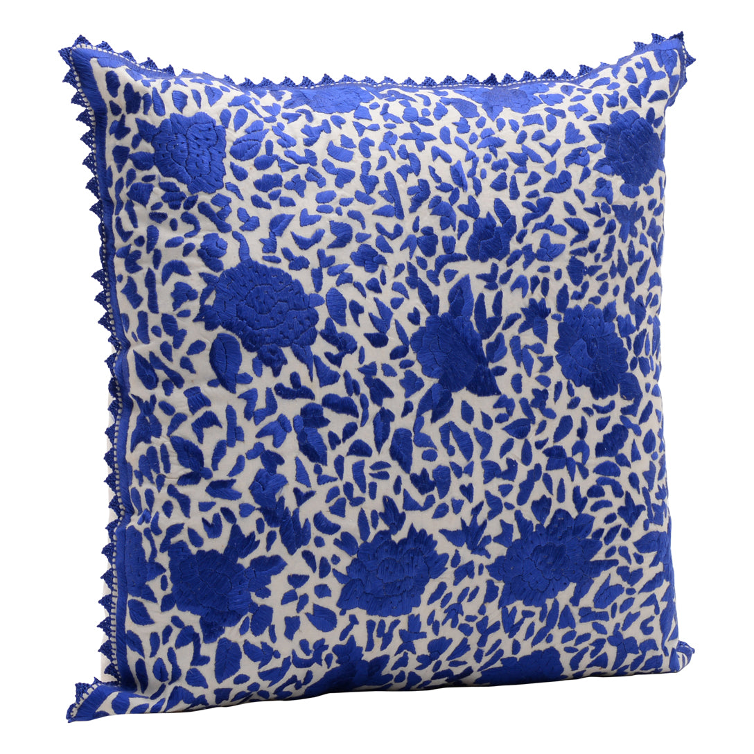 HANDMADE MORROCAN SILK CUSHION BLUE  19&quot;X19&quot;