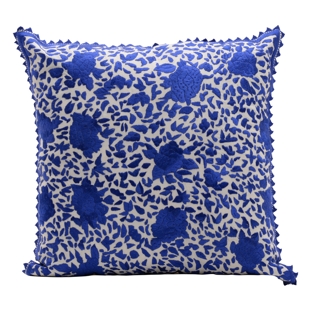 HANDMADE MORROCAN SILK CUSHION BLUE  19&quot;X19&quot;