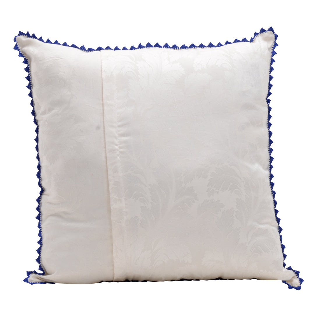 HANDMADE MORROCAN SILK CUSHION BLUE  19&quot;X19&quot;