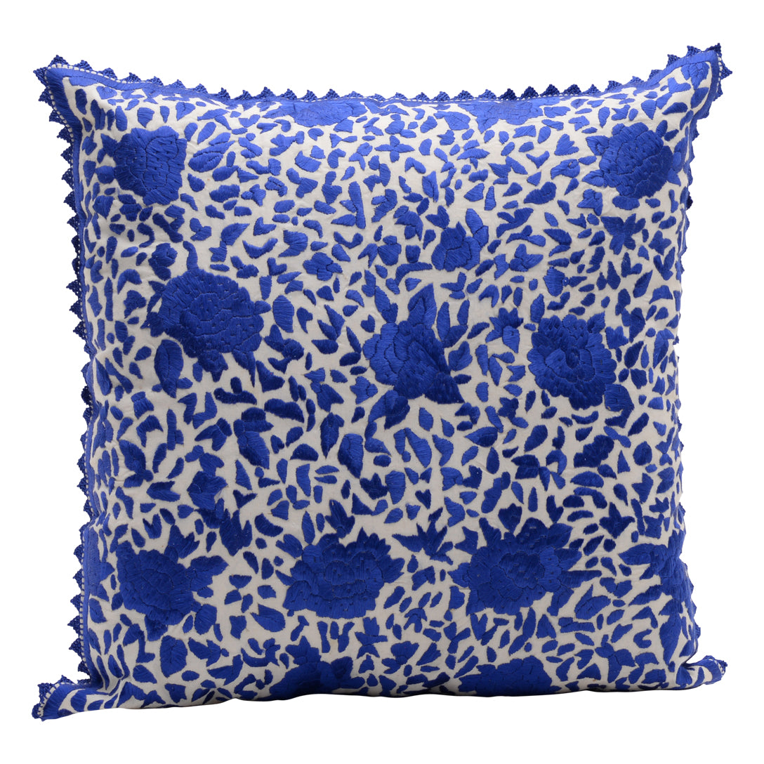 HANDMADE MORROCAN SILK CUSHION BLUE  19&quot;X19&quot;