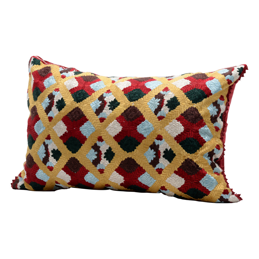 HANDMADE MORROCAN SILK CUSHION MULTI COLOR   22&quot;X35&quot;