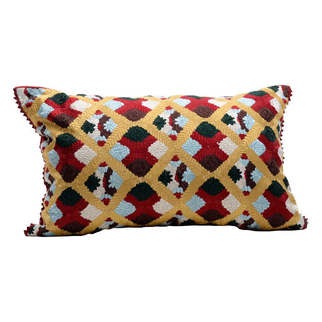 HANDMADE MORROCAN SILK CUSHION MULTI COLOR   22&quot;X35&quot;