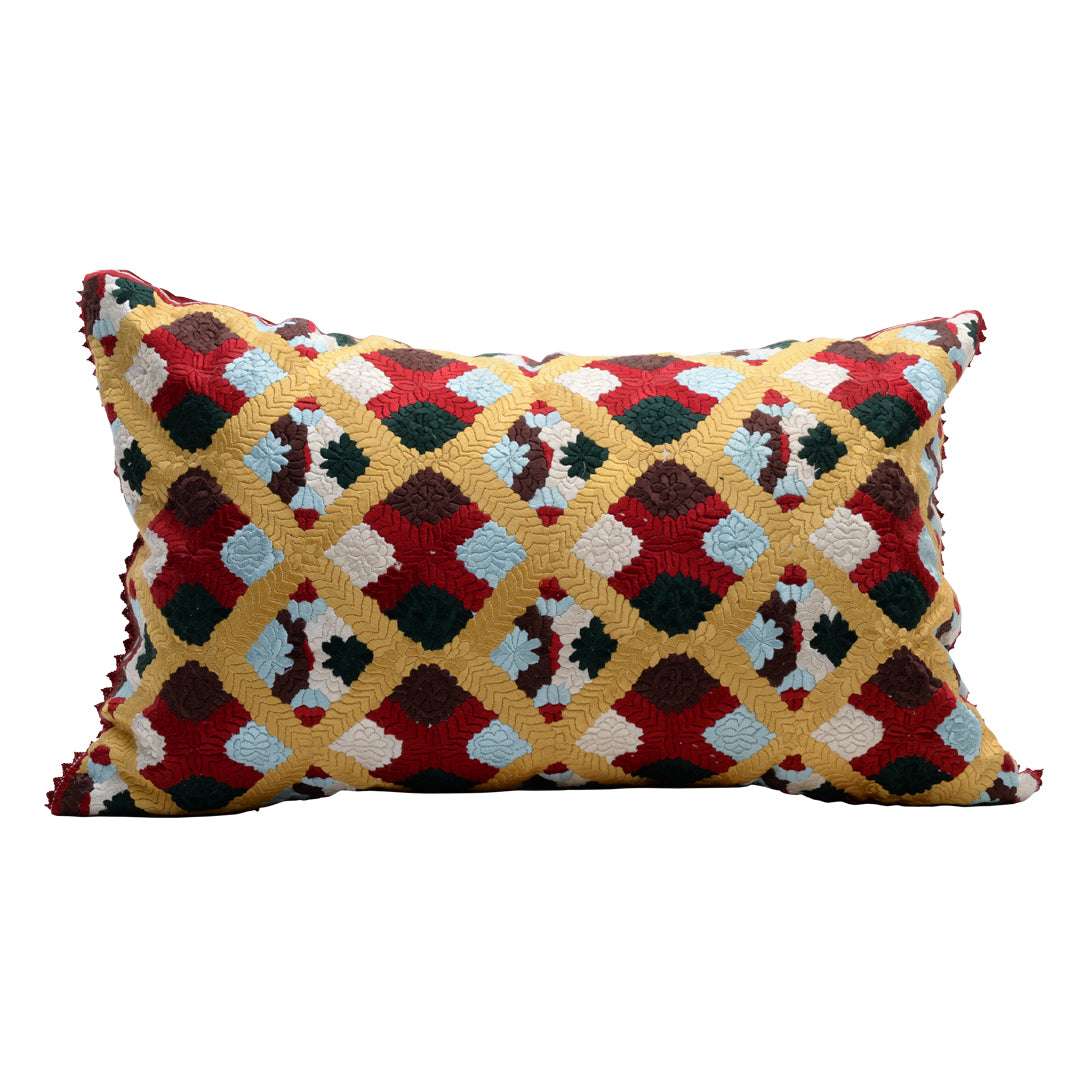 HANDMADE MORROCAN SILK CUSHION MULTI COLOR   22&quot;X35&quot;