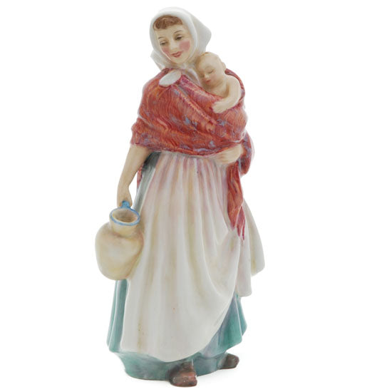 Country maid with baby in arms