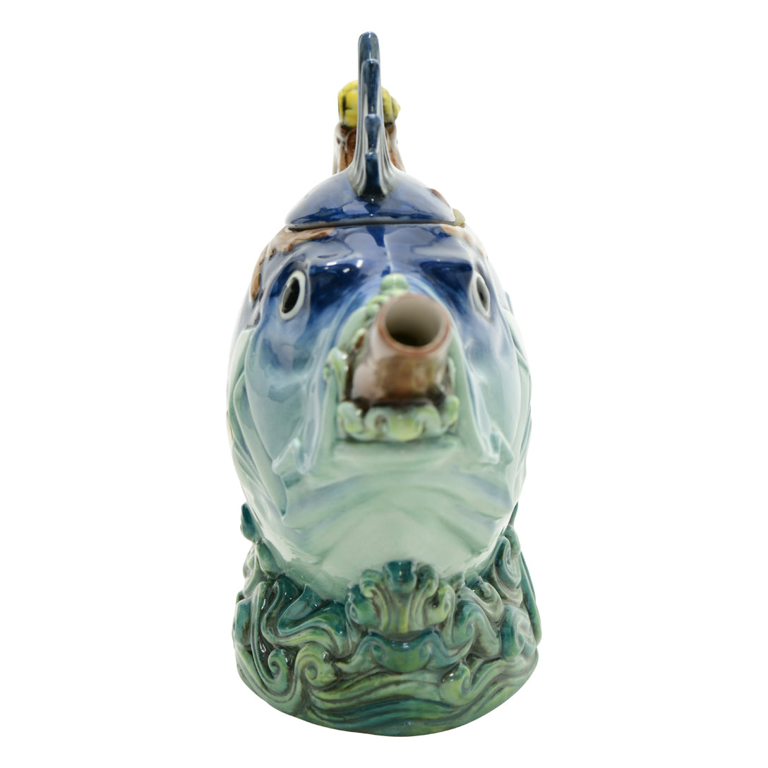Minton majolica fish teapot