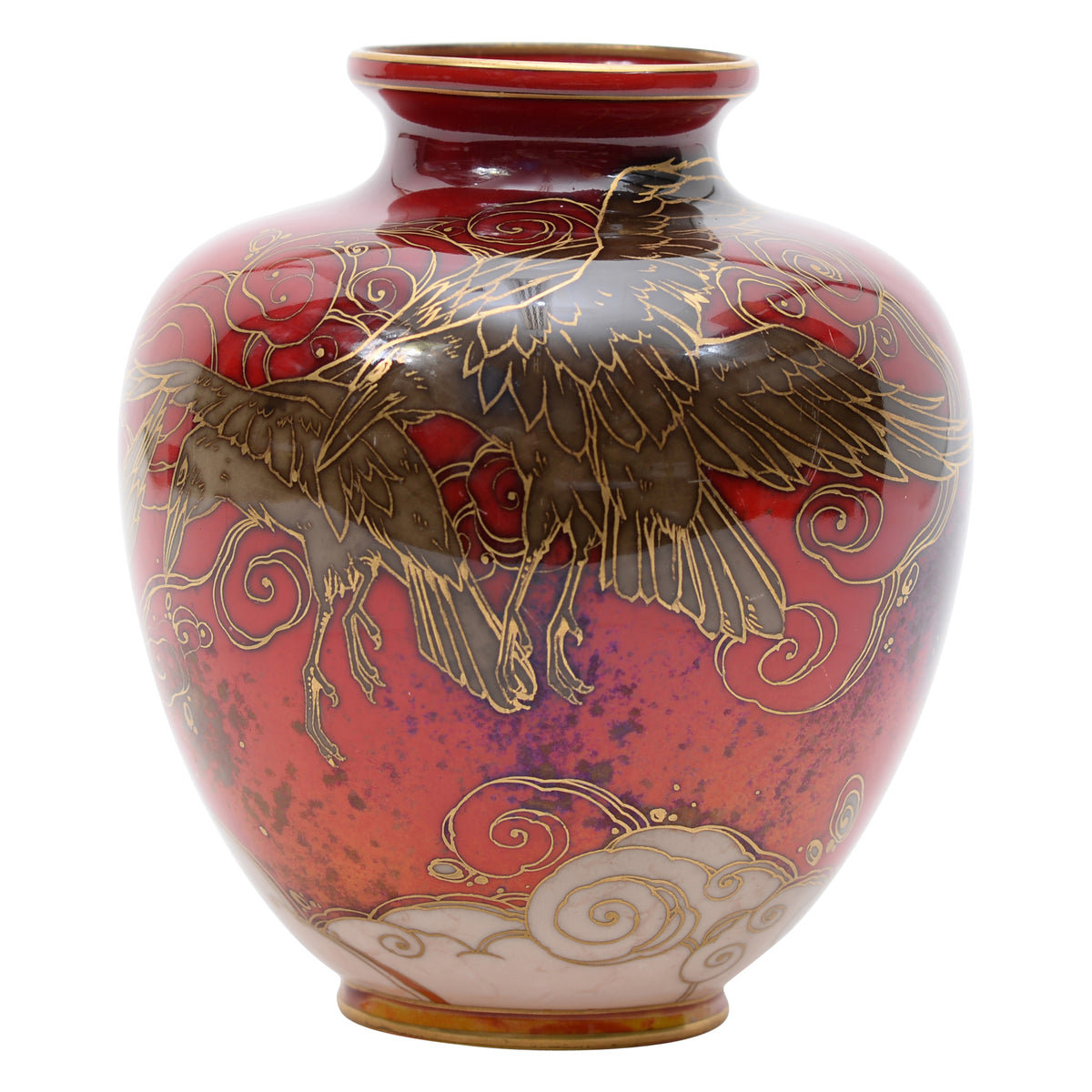 Flambe Ravens Vase