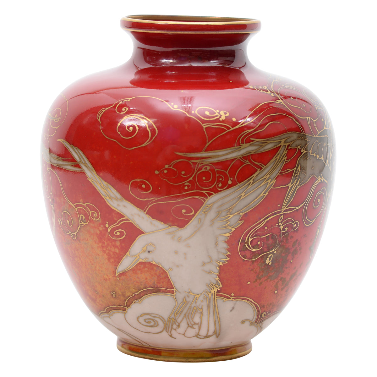 Flambe Ravens Vase