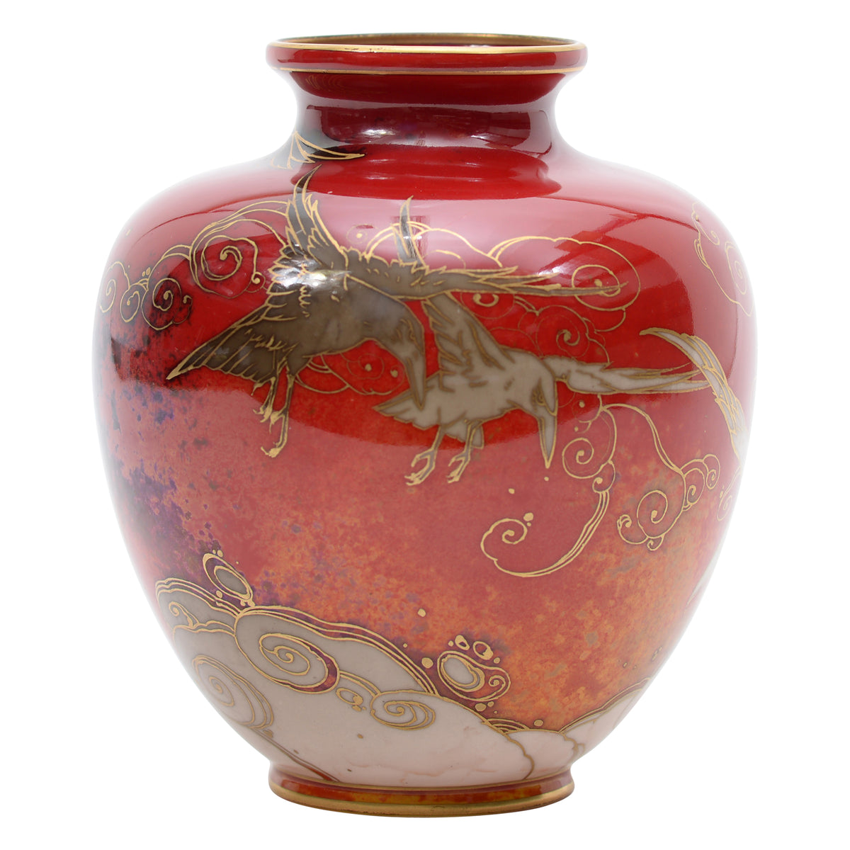 Flambe Ravens Vase