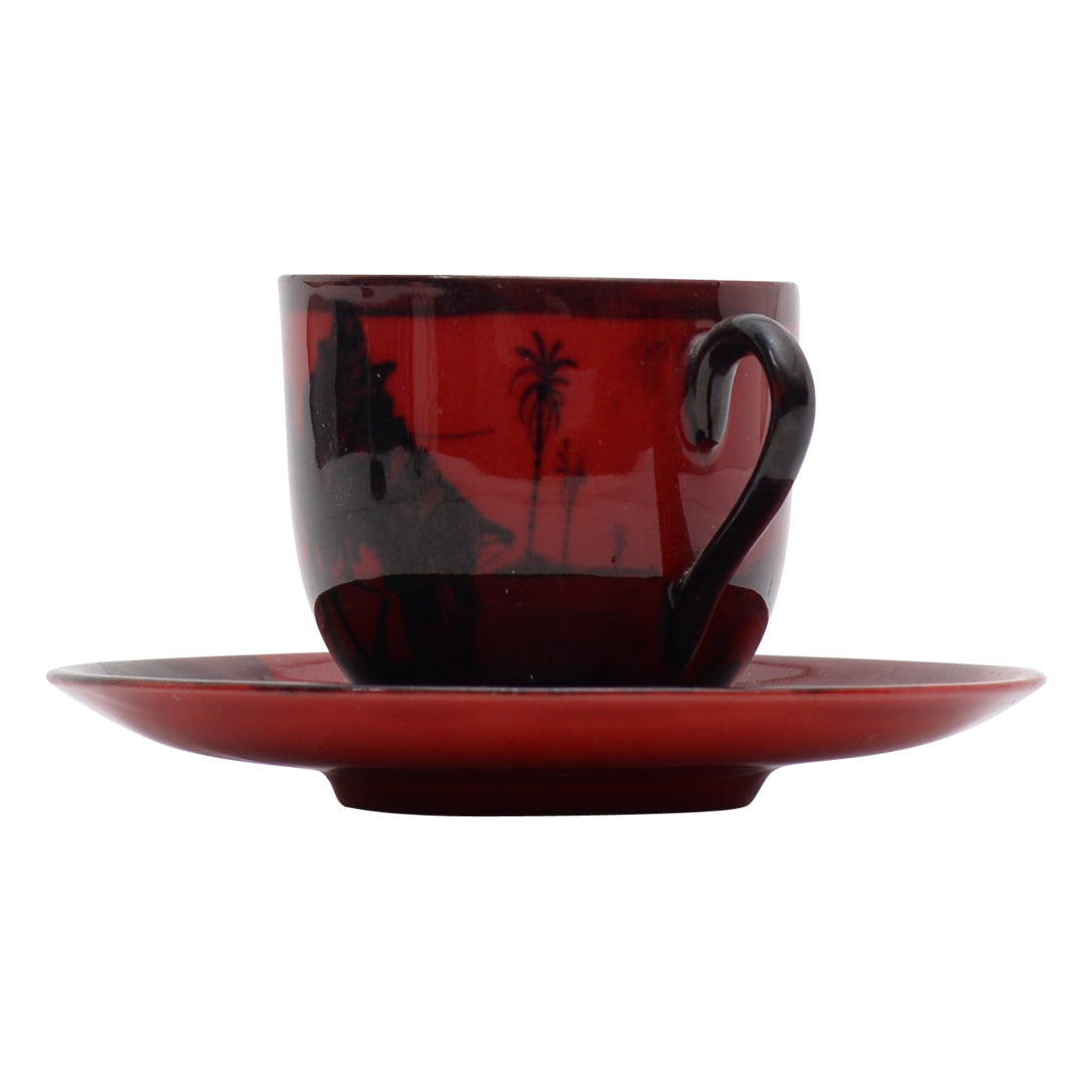 Flambe cup and saucer