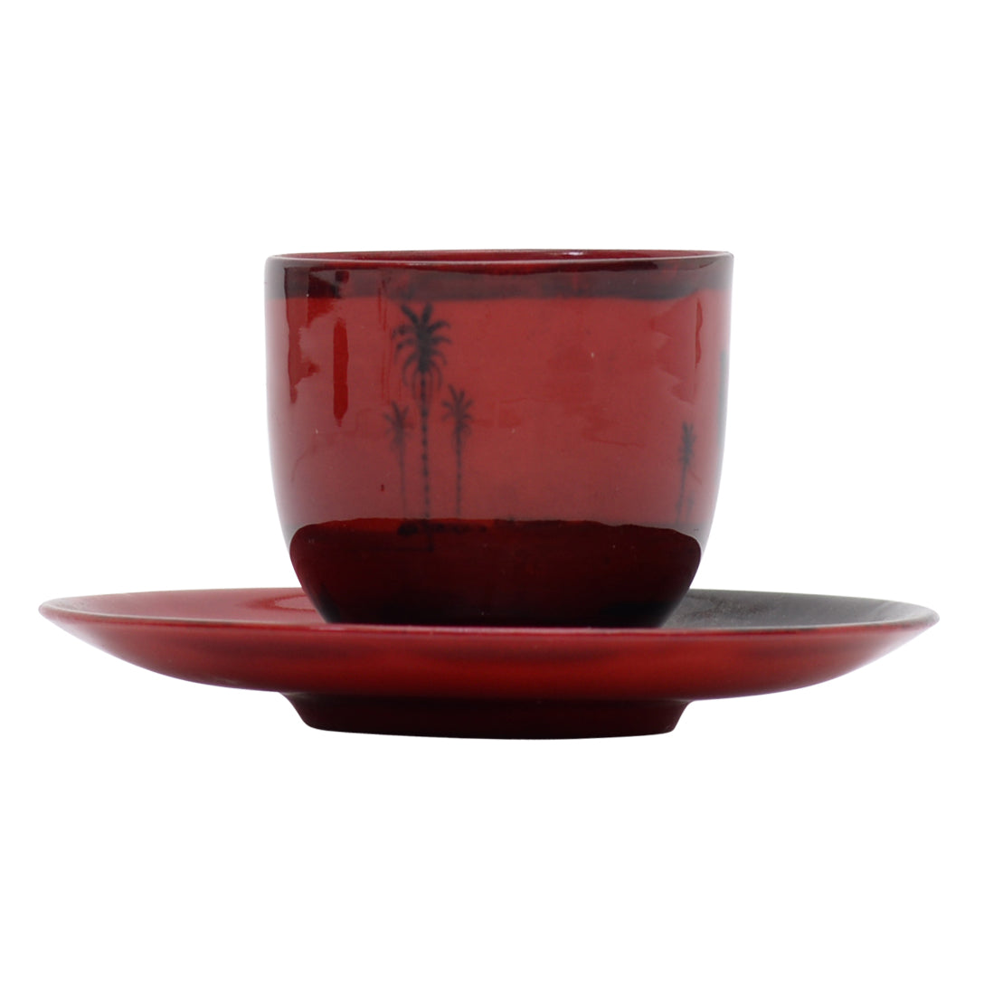 Flambe cup and saucer