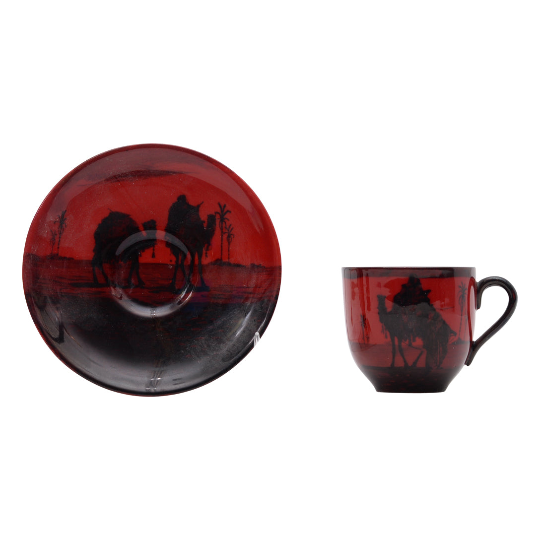 Flambe cup and saucer