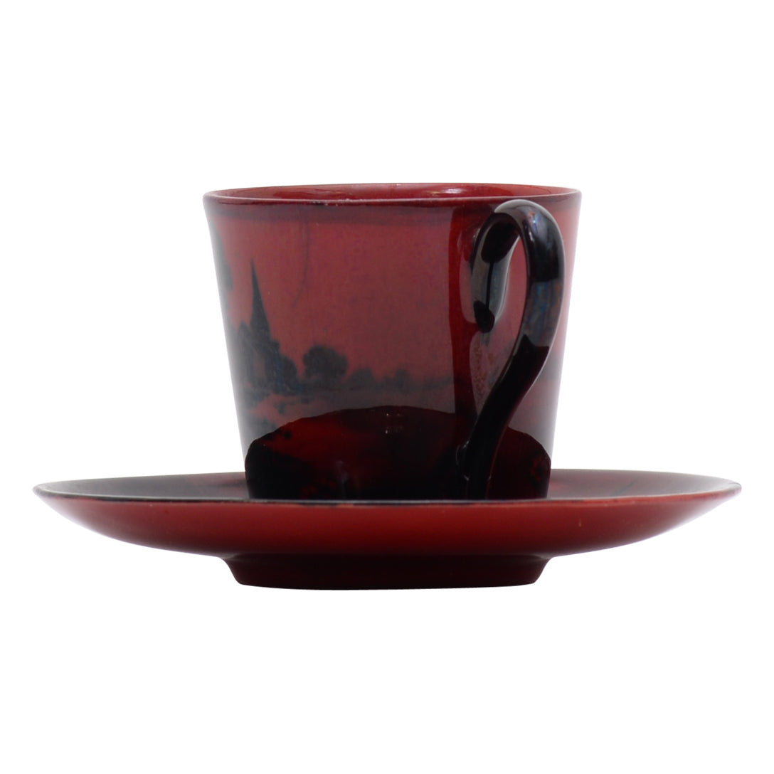 Flambe cup and saucer