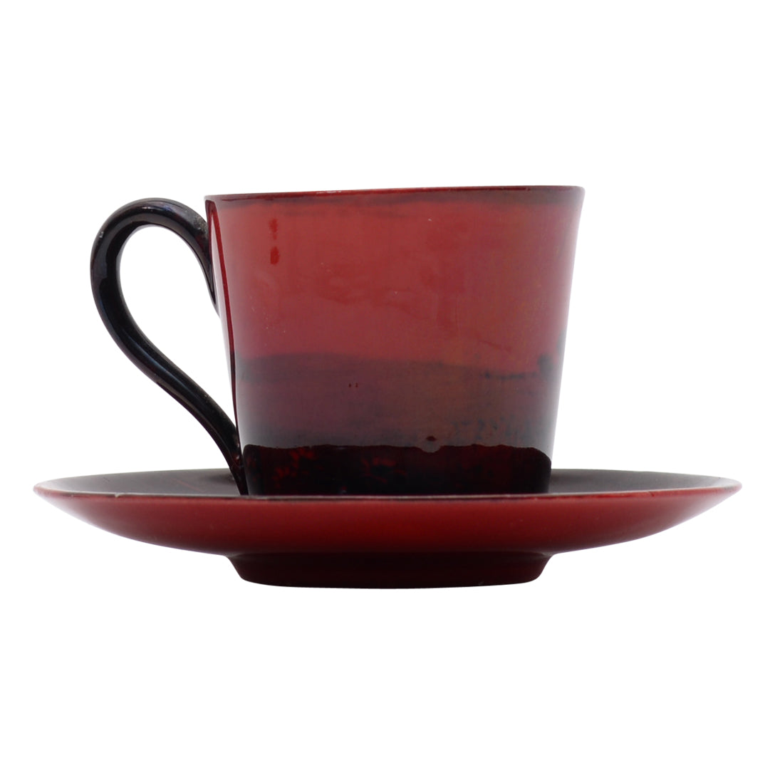 Flambe cup and saucer