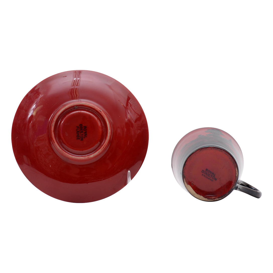 Flambe cup and saucer