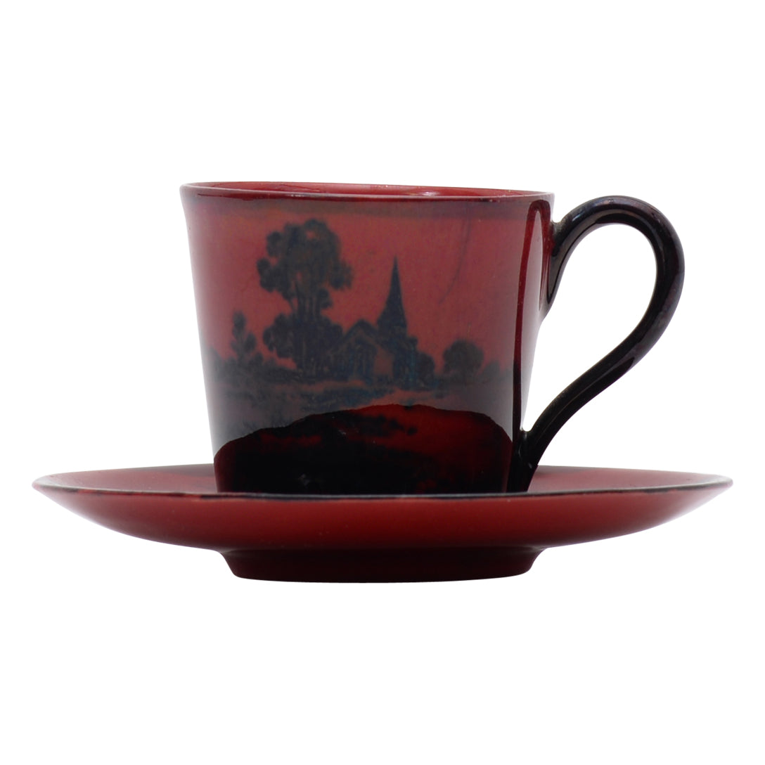 Flambe cup and saucer