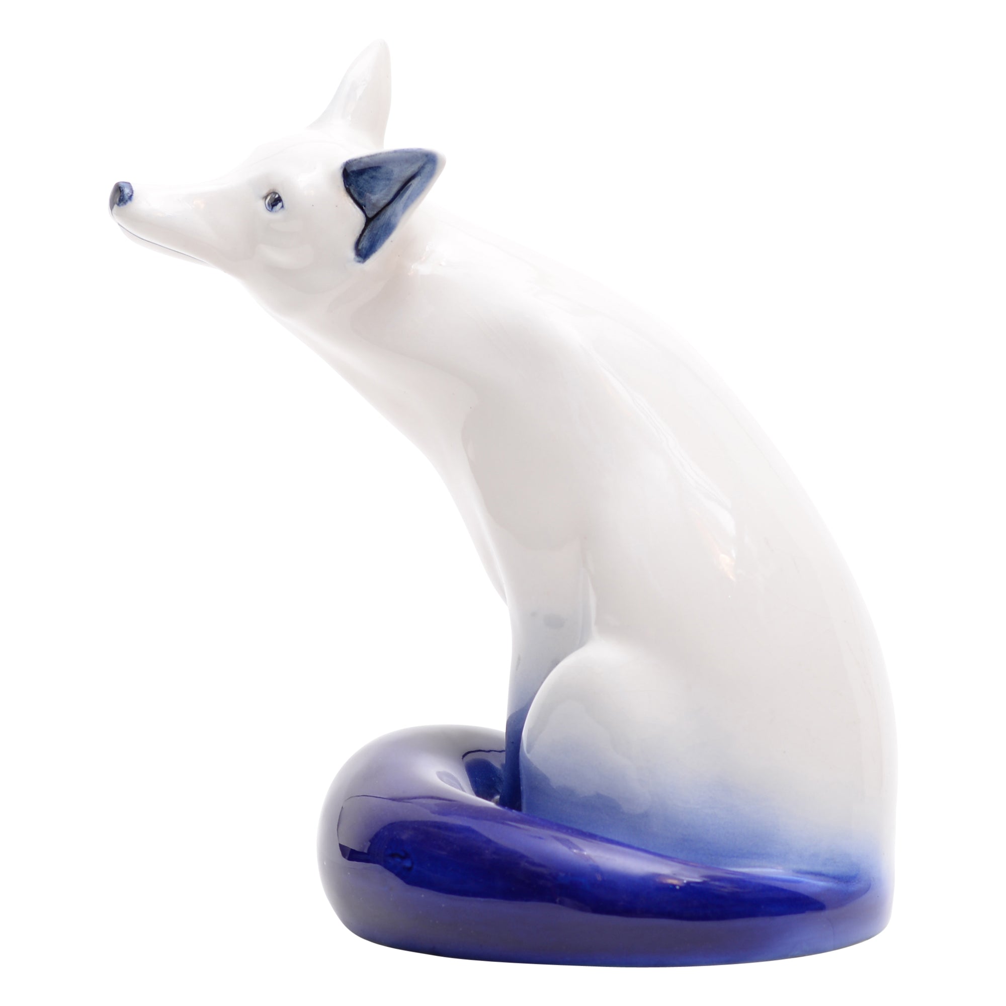 Blue & white glazed fox