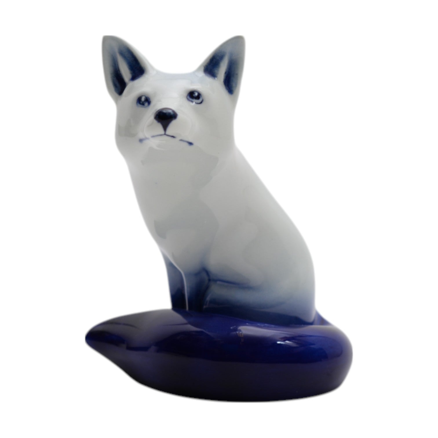 Blue & white glazed fox