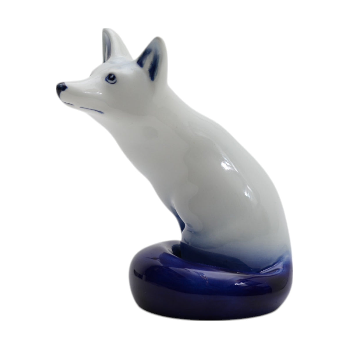 Blue & white glazed fox