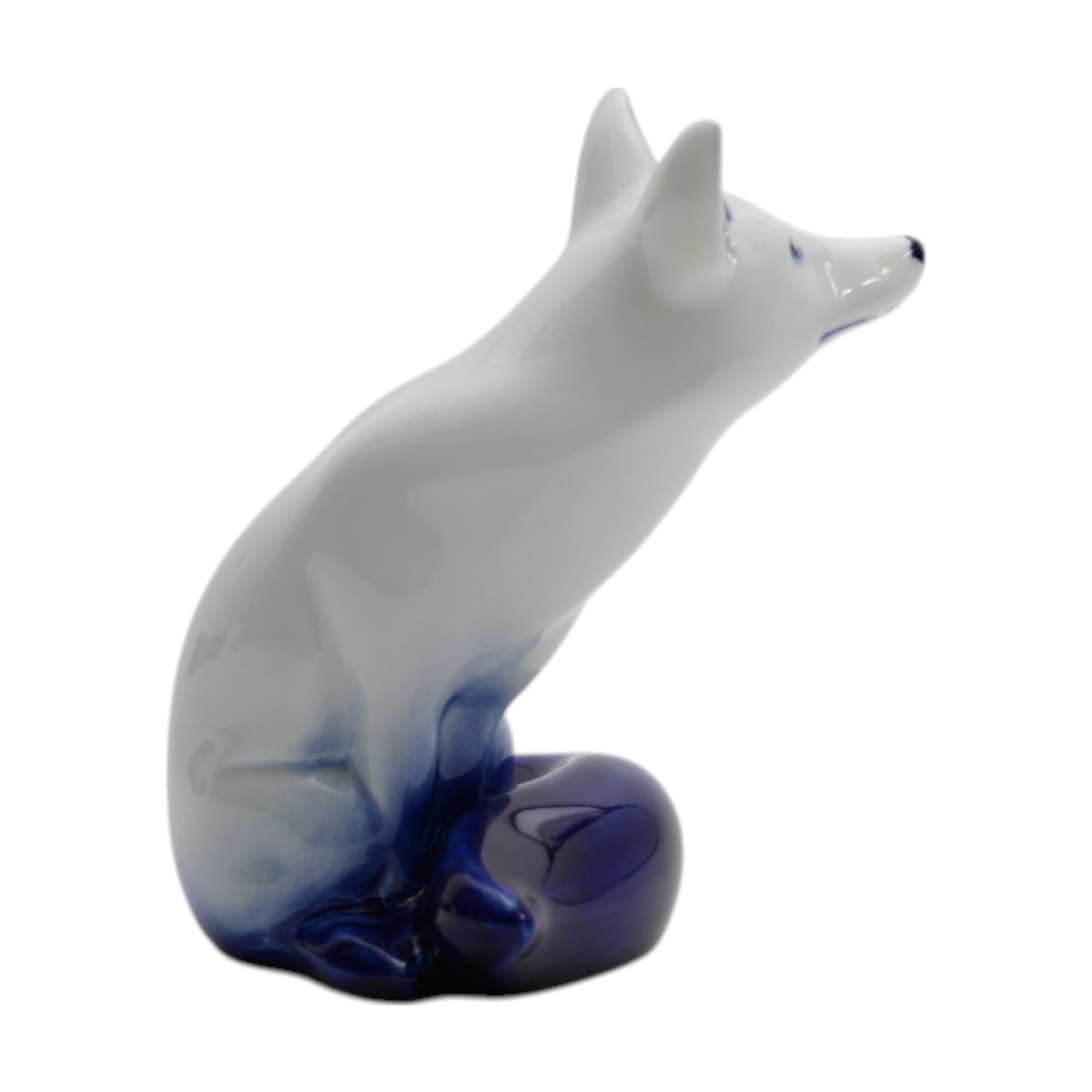 Blue & white glazed fox