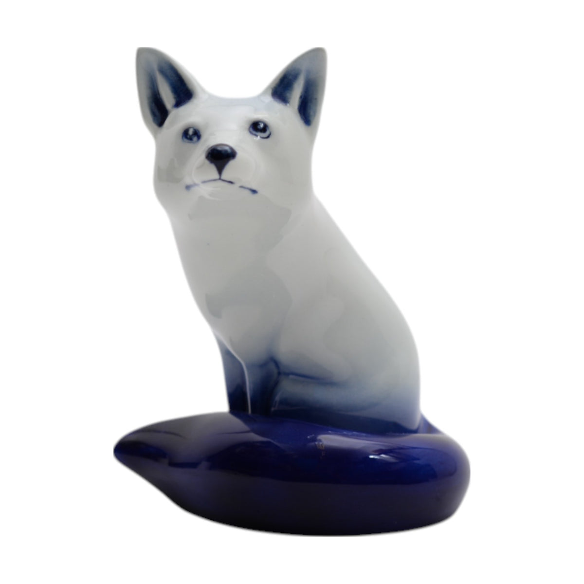 Blue & white glazed fox