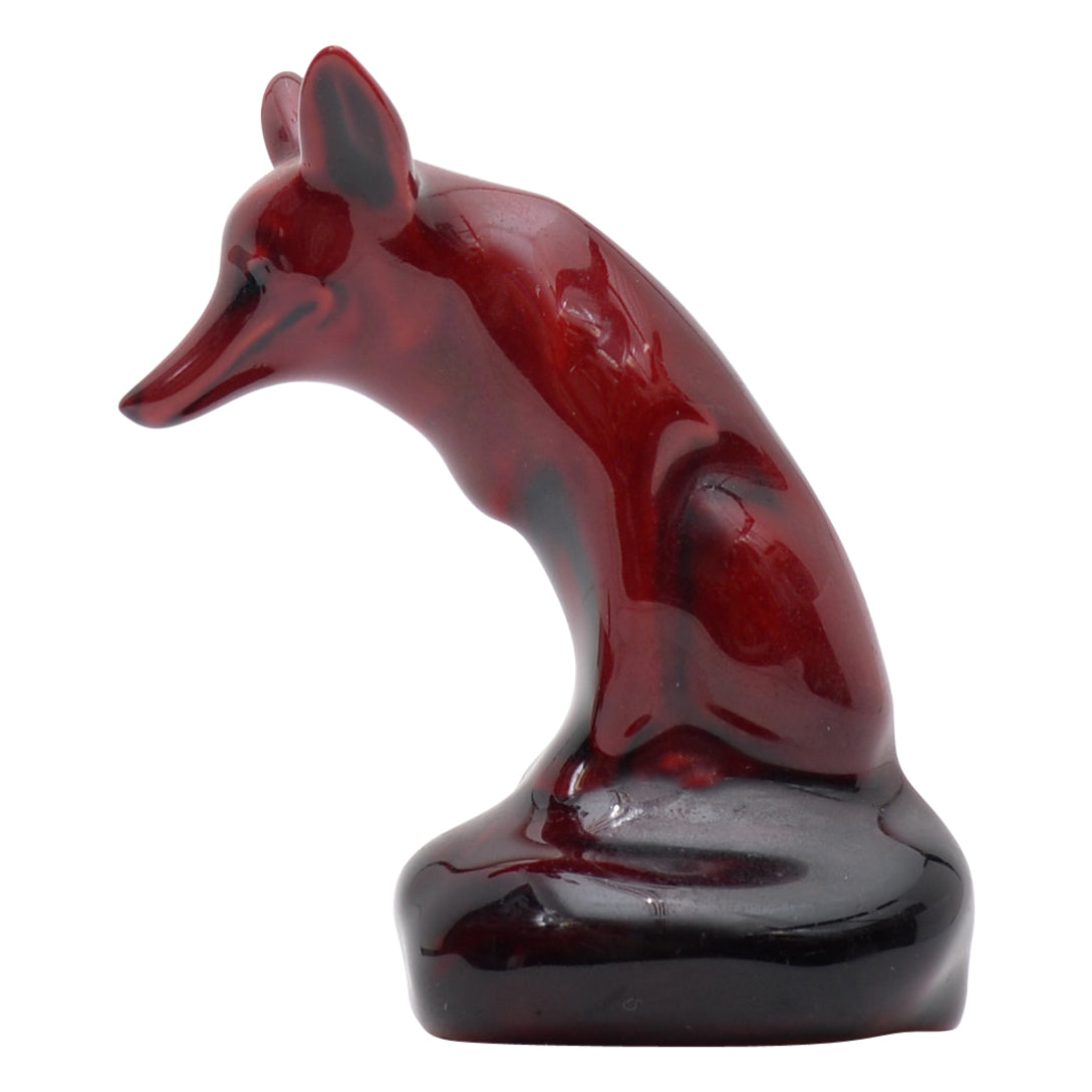 Curled fox flambe sculpture