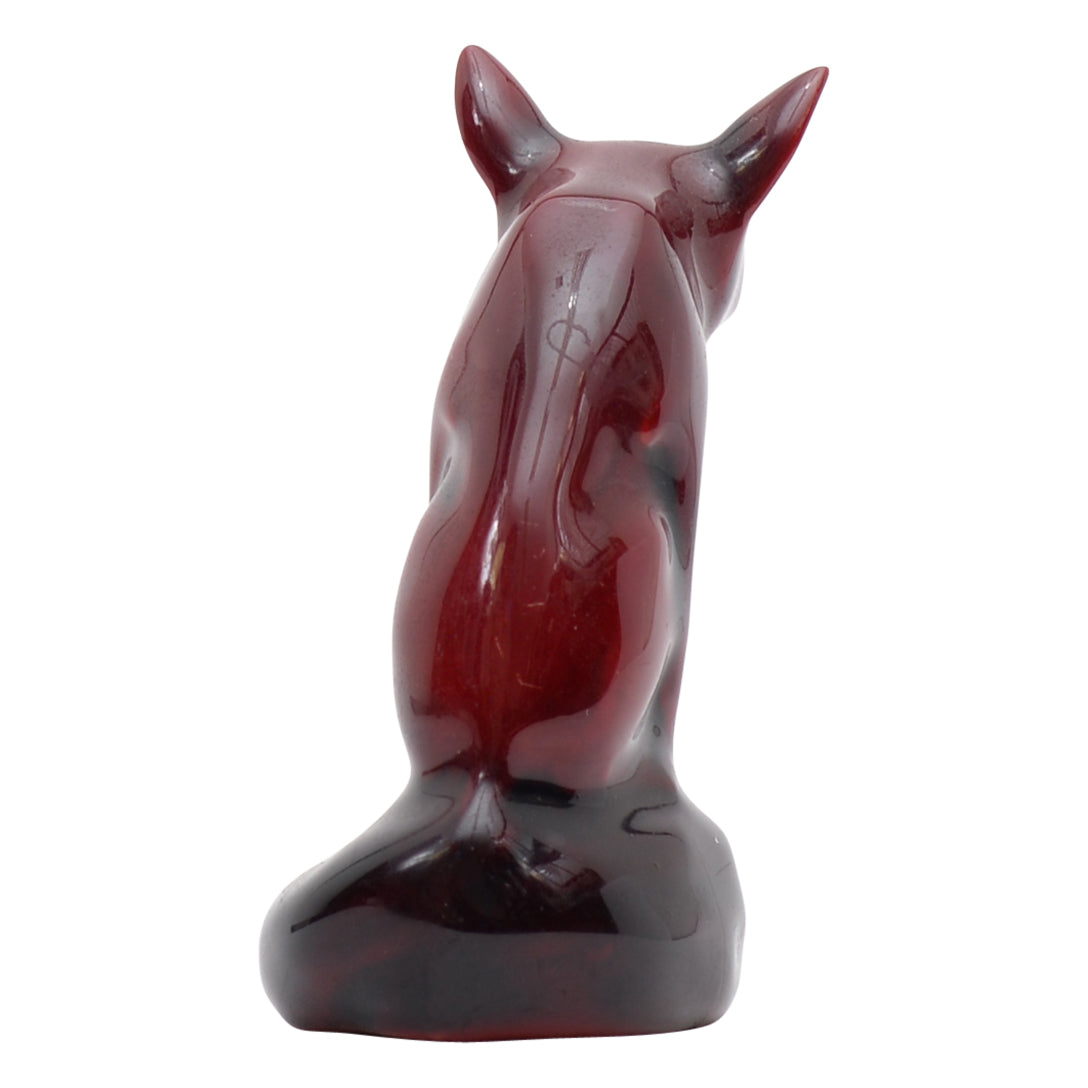 Curled fox flambe sculpture