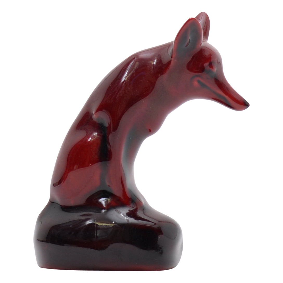 Curled fox flambe sculpture