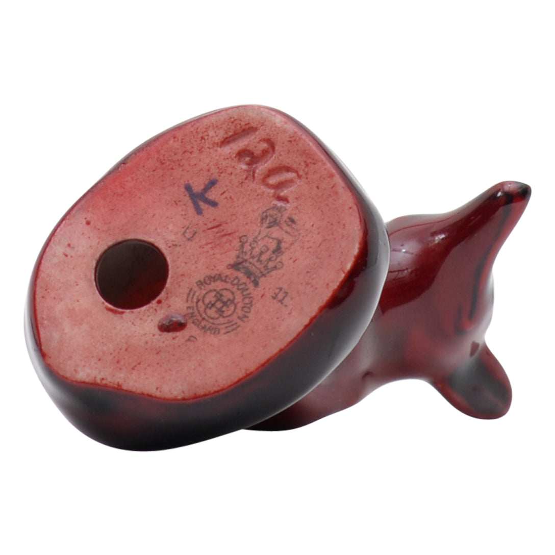 Curled fox flambe sculpture