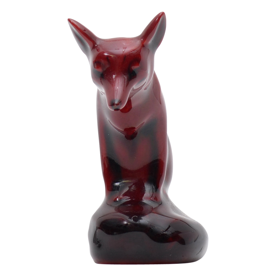 Curled fox flambe sculpture