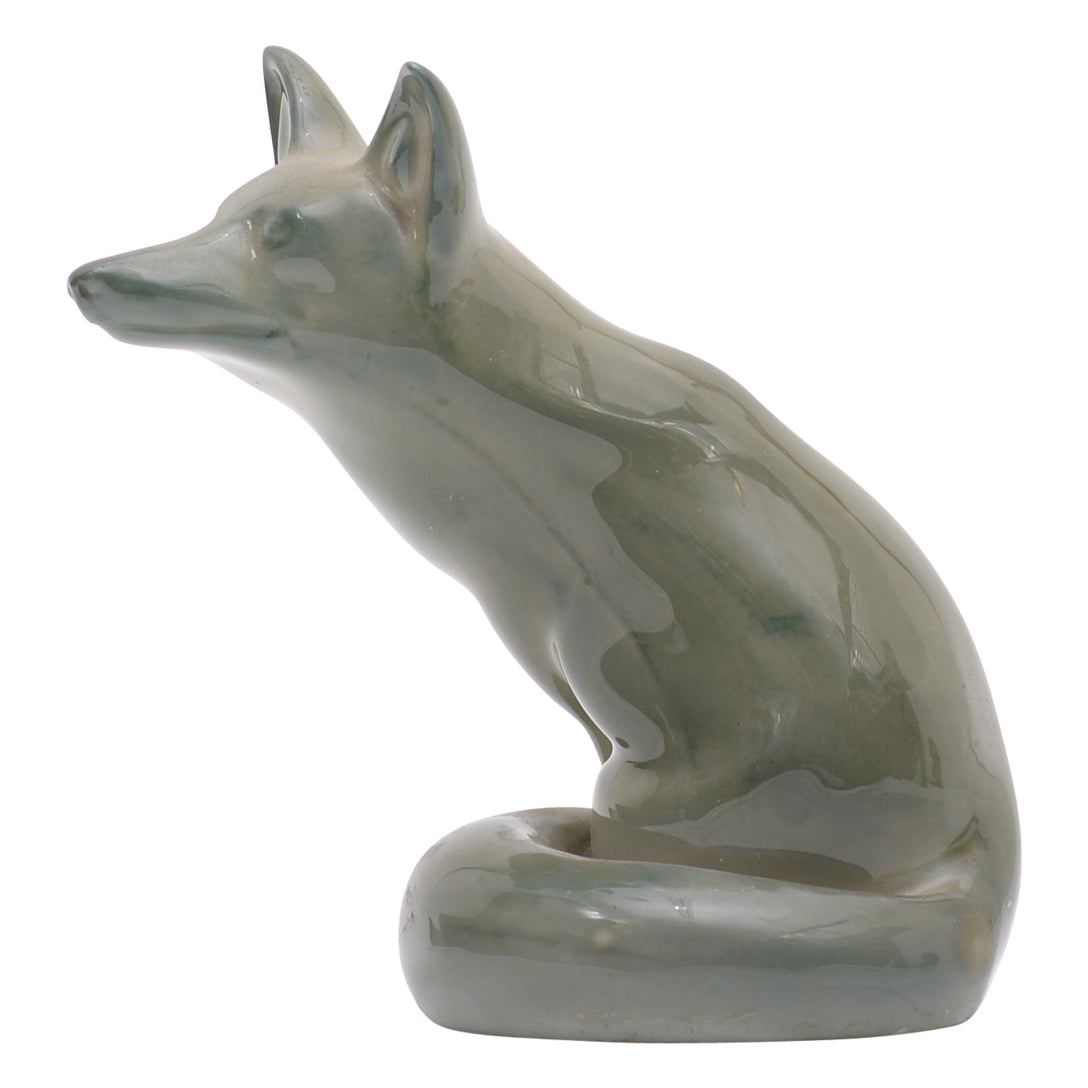 Seated fox titanium sculpture