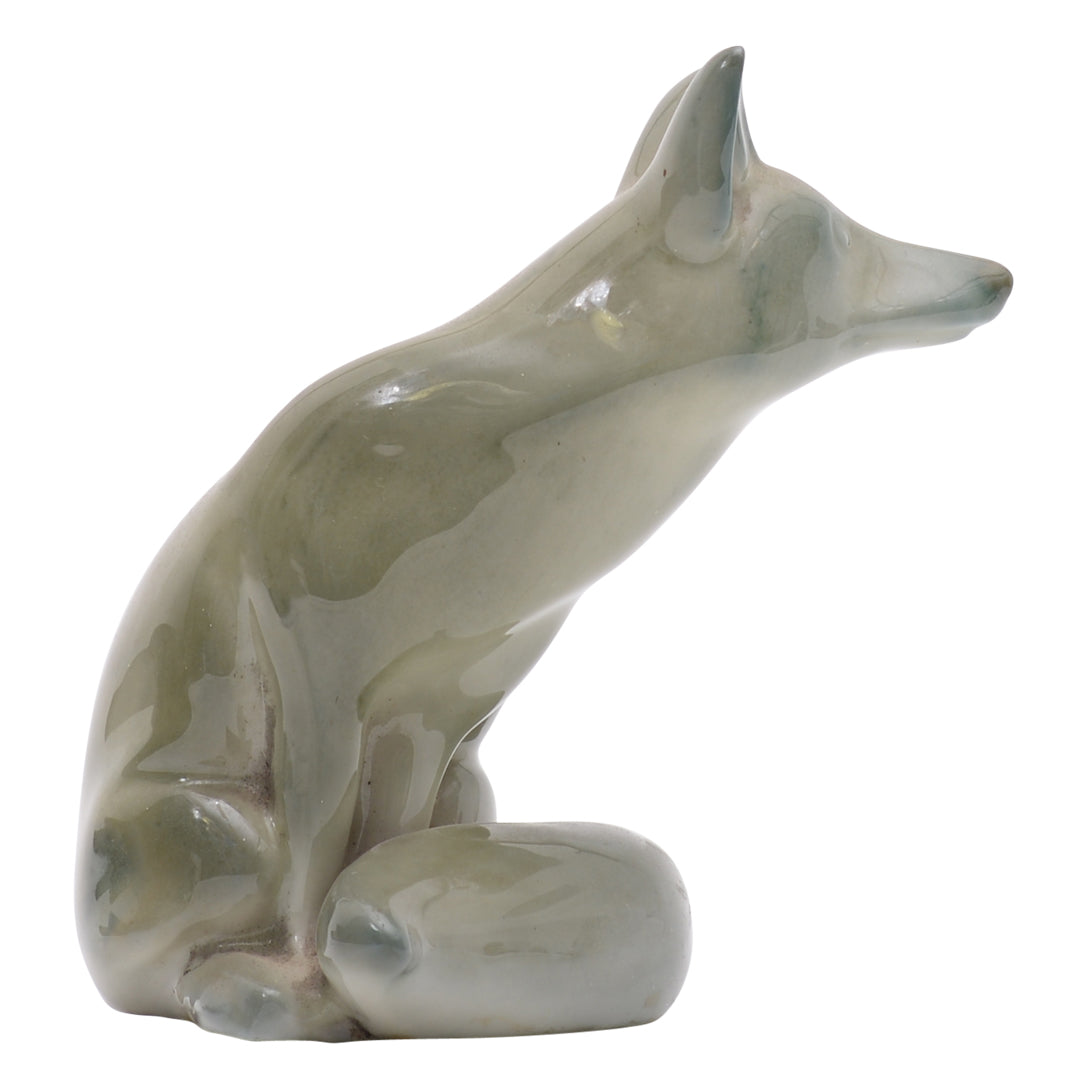 Seated fox titanium sculpture