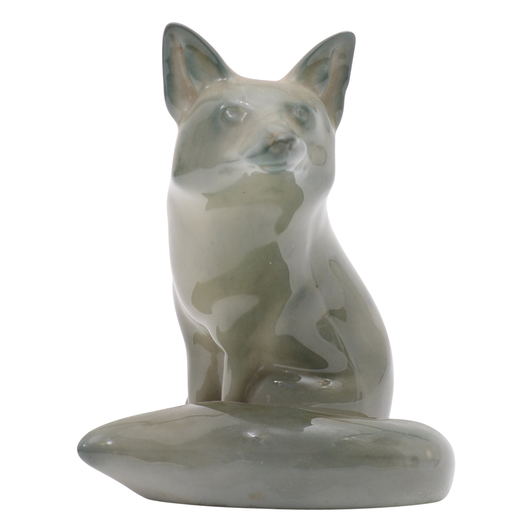Seated fox titanium sculpture