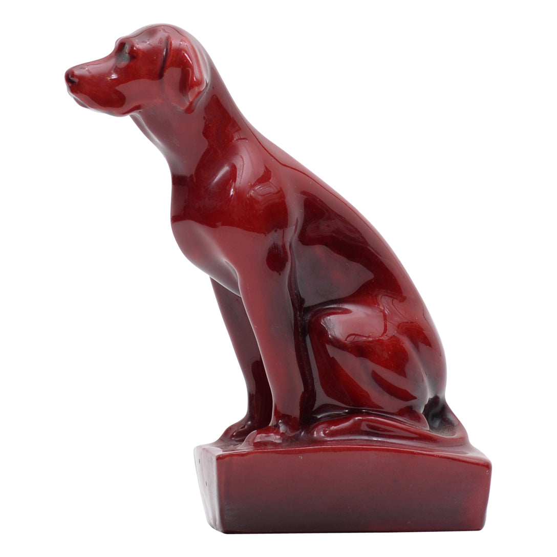 Seated on base foxhound sculpture