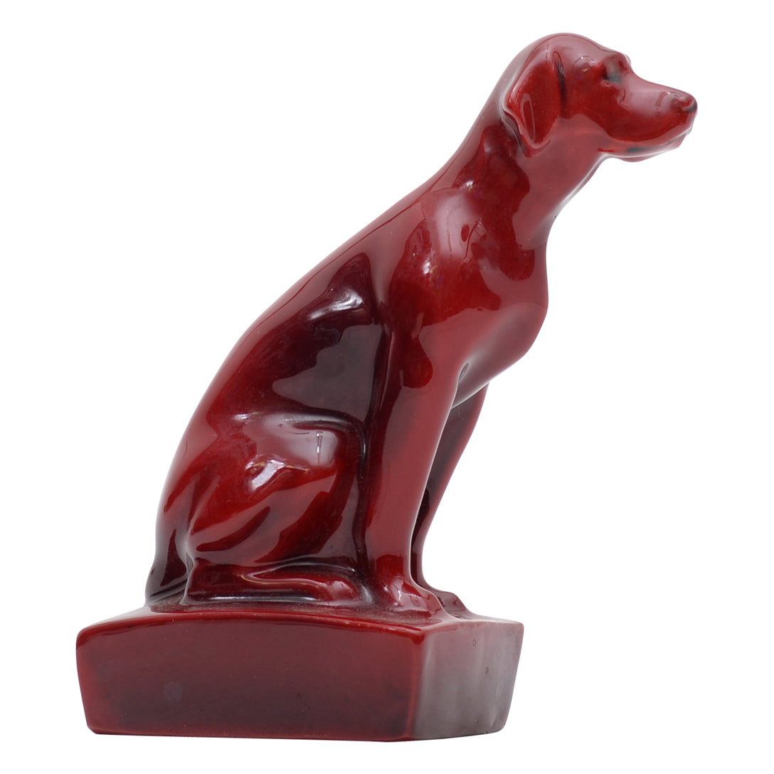 Seated on base foxhound sculpture
