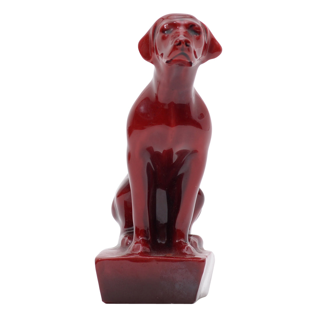 Seated on base foxhound sculpture