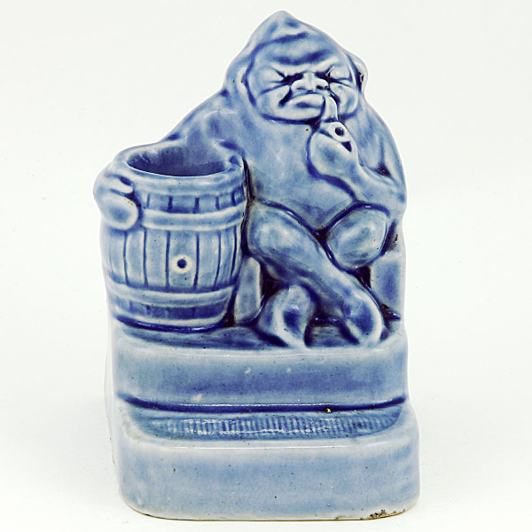 Gnome Smoking Match Holder Blue