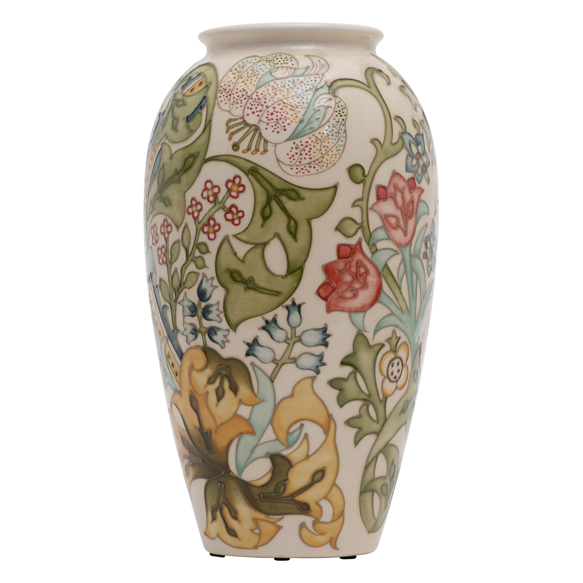 Golden Lily white vase