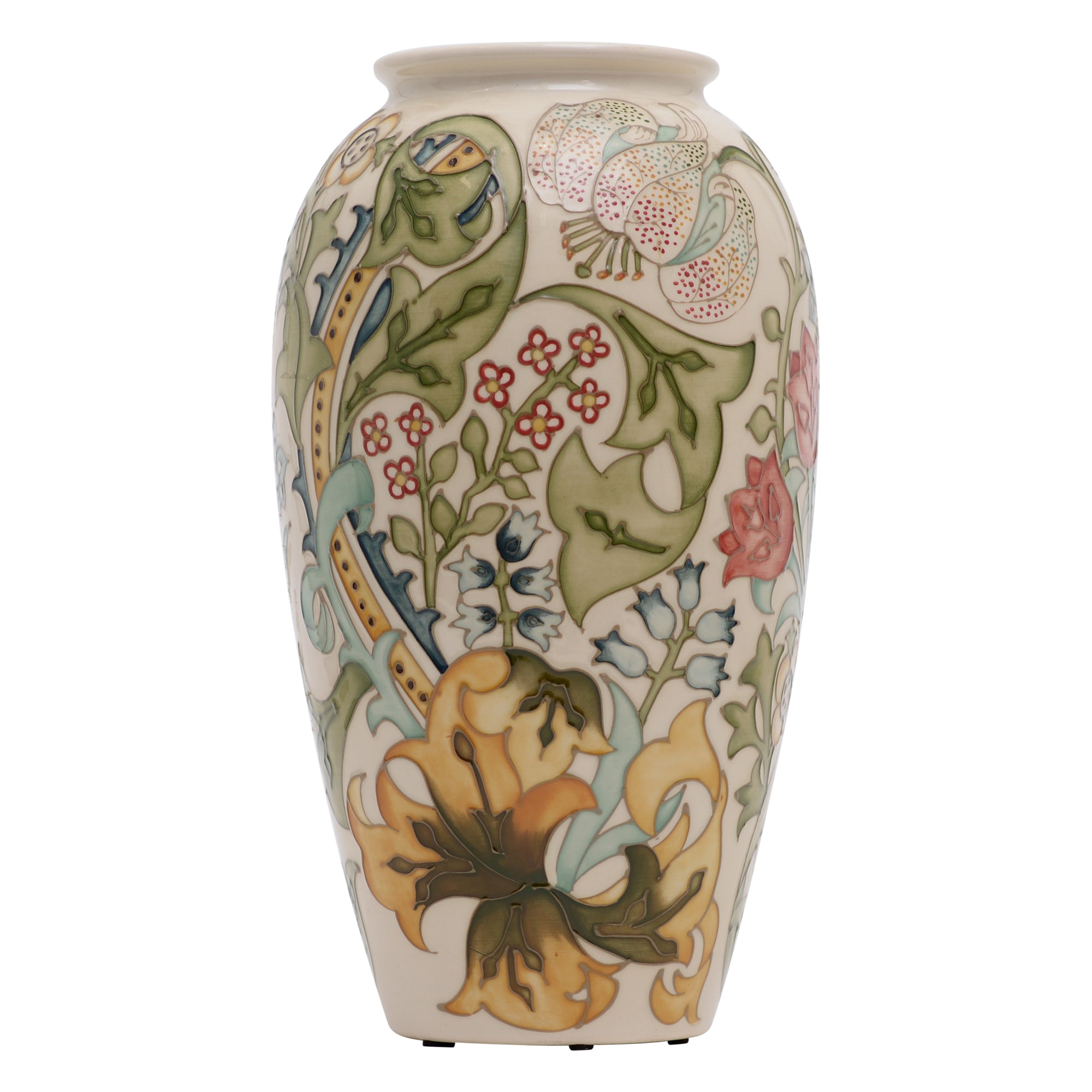 Golden Lily white vase