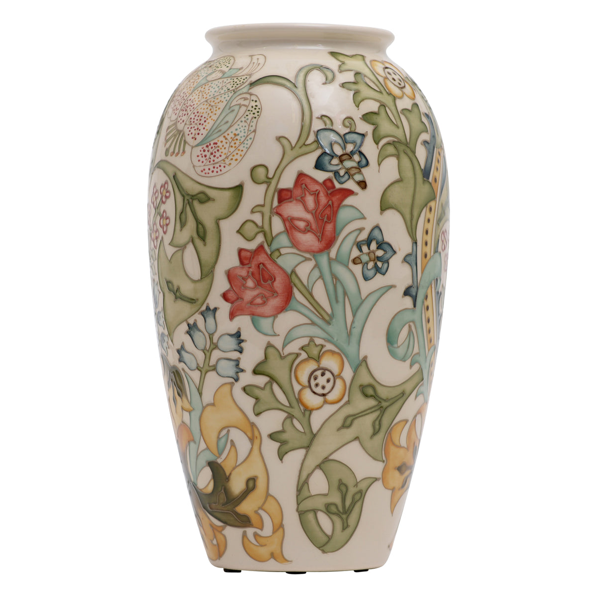 Golden Lily white vase