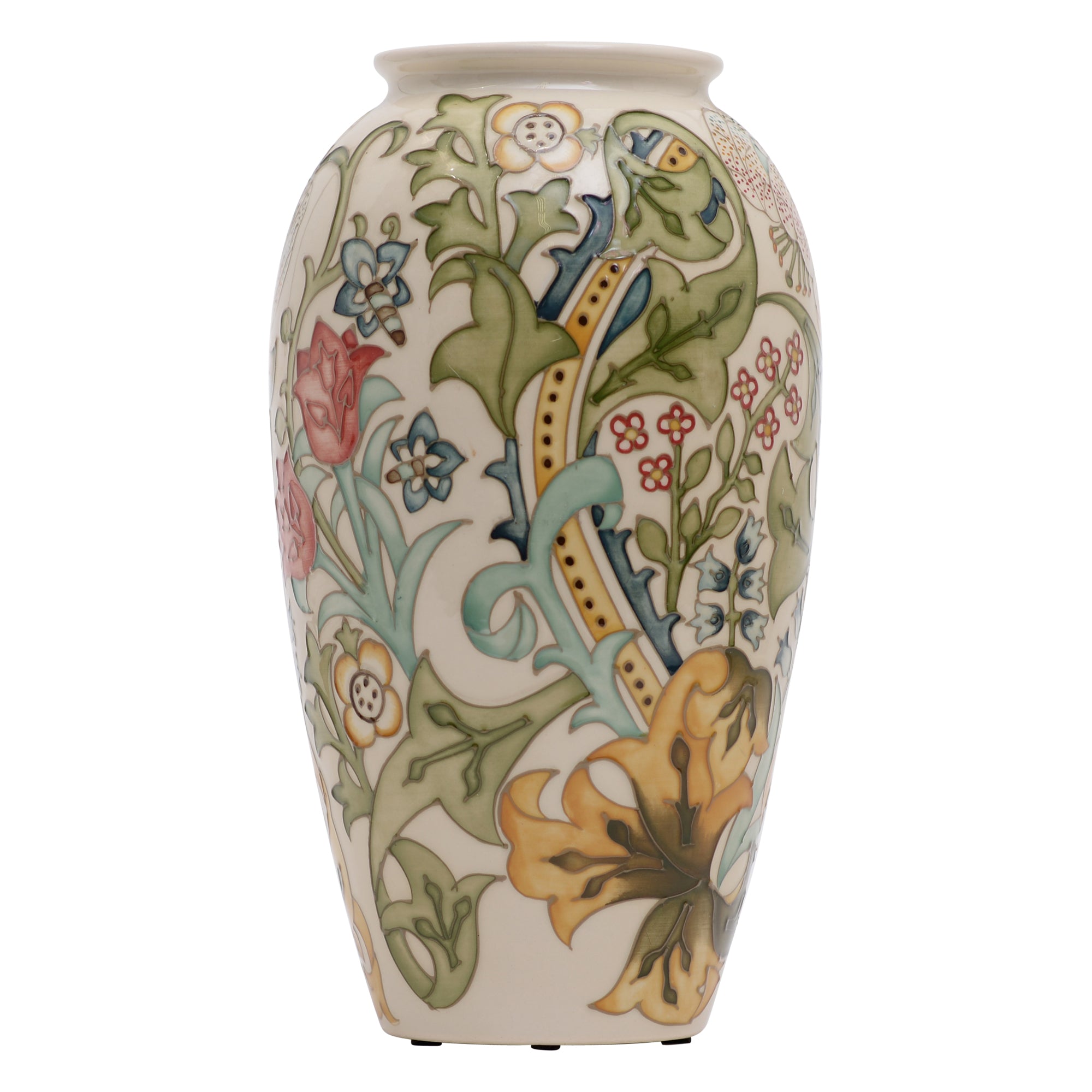 Golden Lily white vase