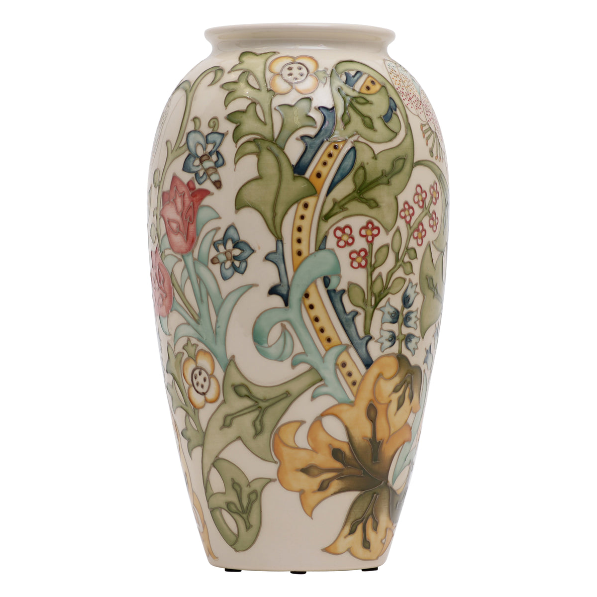 Golden Lily white vase