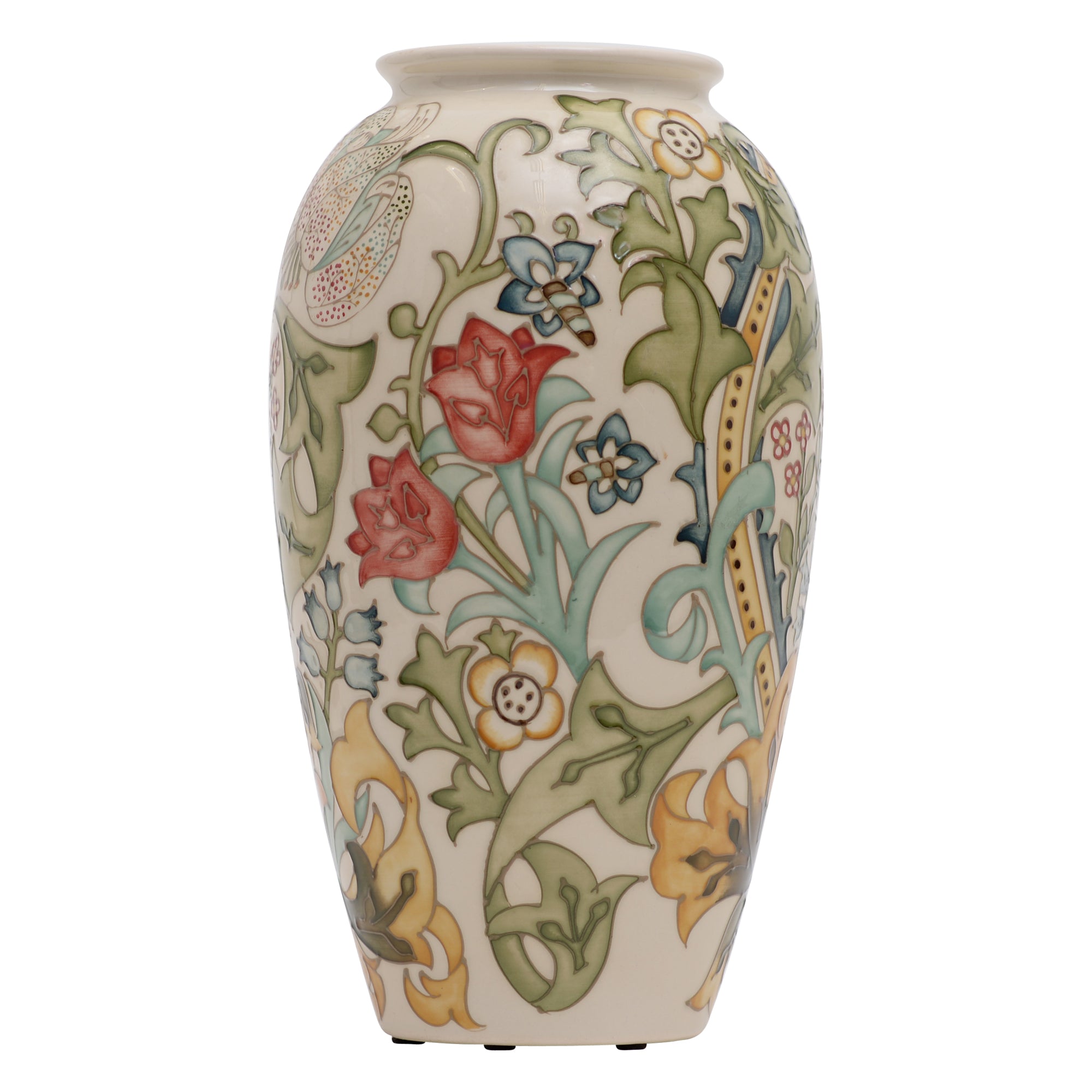 Golden Lily white vase