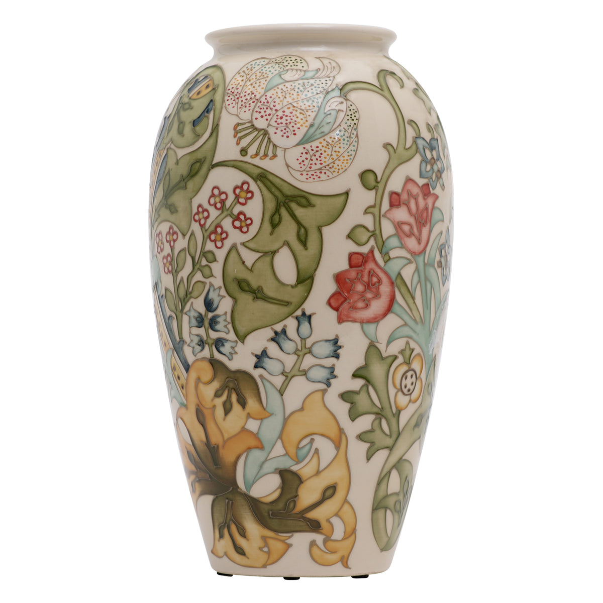 Golden Lily white vase